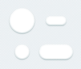 Poster - Vector 3d Blank White Paper Layered Circle Shapes Set