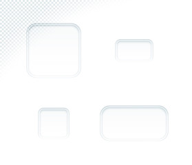 Poster - vector 3d blank white paper cut out square shapes set