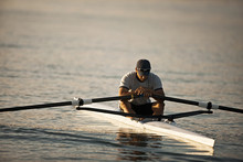 Mid-adult Man Sea Rowing