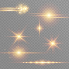 Wall Mural - white glowing light burst explosion on transparent background. vector illustration light effect deco