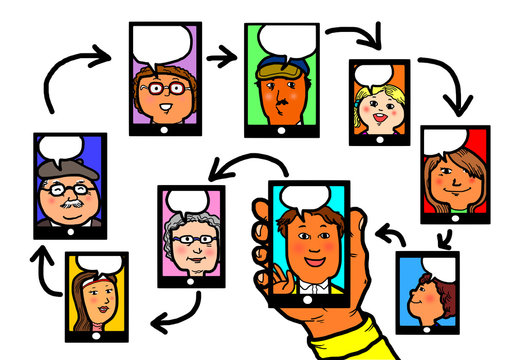 Social Media Network Circle