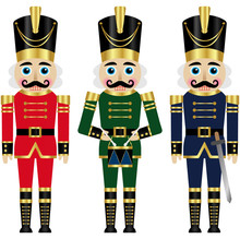 Set Of A Three Colorful Nutcrackers