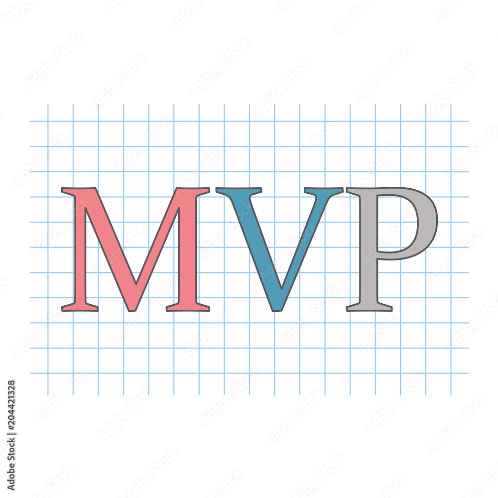 Vector de Stock MVP (minimum viable product) acronym on checkered paper ...