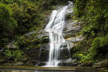 Rio De Janeiro Brazil Waterfall In Tijuca Forest
