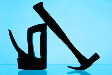 Poster - A hammer. The hammer contour. Instruments.