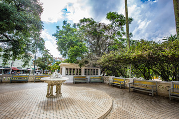 pocos de caldas, minas gerais/brazil. pedro botelho fountain in the centre of the city.