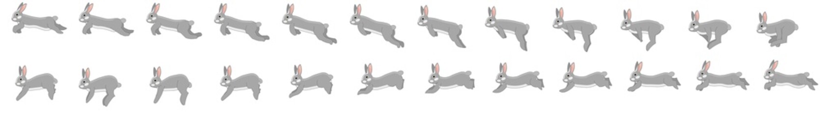 Wall Mural - Rabbit run cycle animation spritesheet