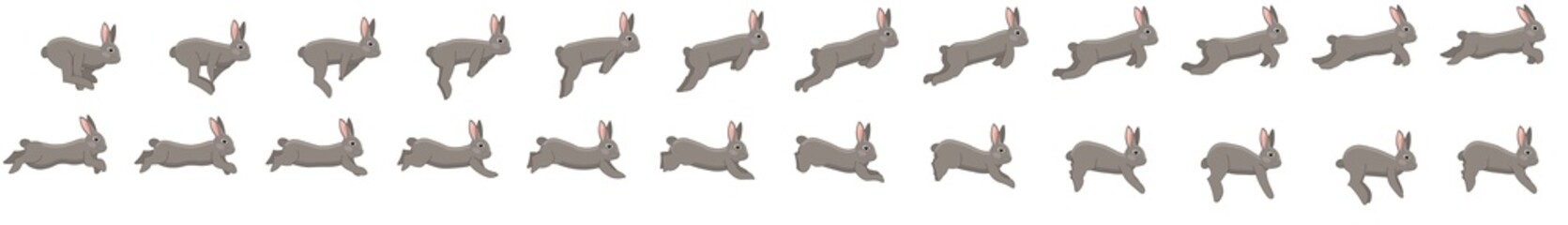 Wall Mural - Rabbit run cycle animation spritesheet
