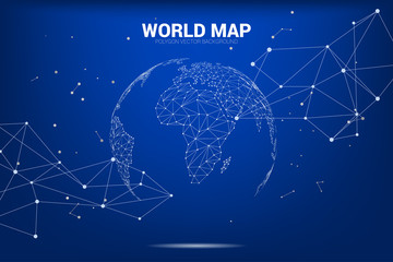 Wall Mural - Globe 3D World map wireframe dot connect line polygon : concept of Digital network