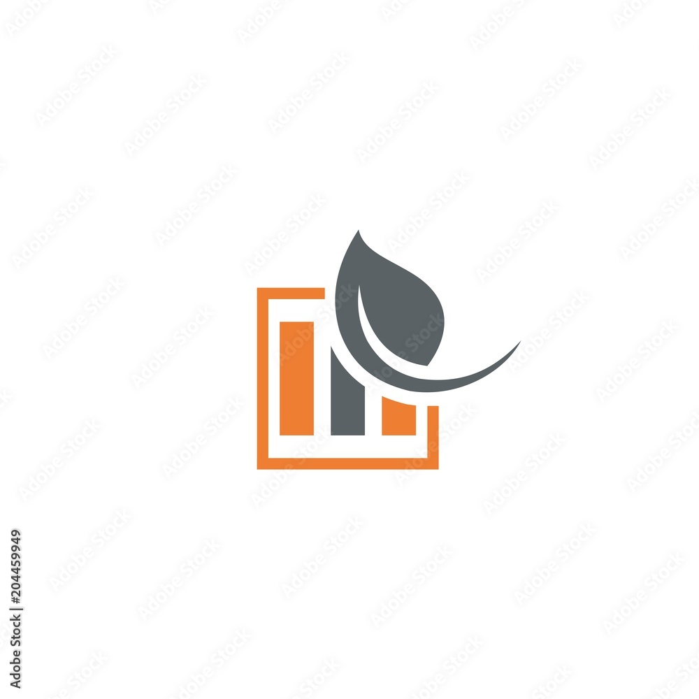 financial growth leaves logo design vector, simple logo icon chart logo ...