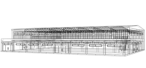 Poster - Warehouse sketch. Vector