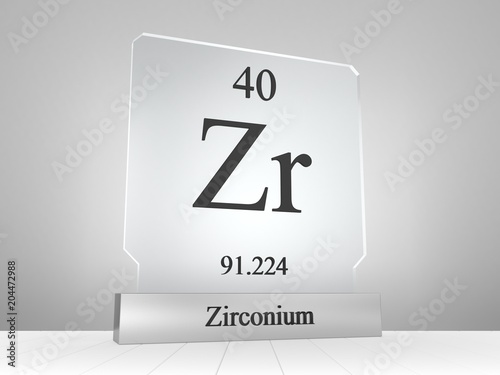 Fotografia, Obraz Zirconium symbol on modern glass and metal icon