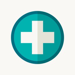 Wall Mural - first aid. green medical cross vector icon. medicinal and pharmacy sign. cannabis symbol.