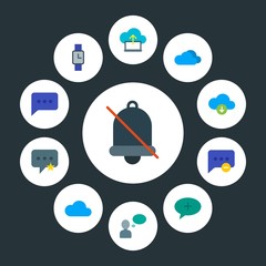 Poster - cloud and networking, chat and messenger, time Infographic Circle flat Icons Set. Contains such Icons as cloud,  man, watch,  technology,  hand,  sms,  new,  and more. Fully Editable. Pixel Perfect