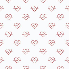 Poster - Heartbeat seamless vector pattern or background