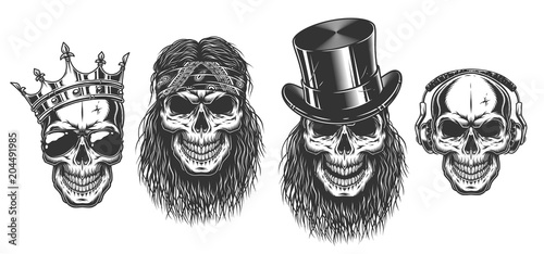 Rock and roll skull set