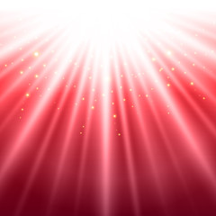 Wall Mural - abstract red shining light top magic with sparkling background.