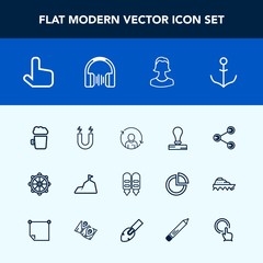 Modern, simple vector icon set with alcohol, touch, field, sign, profile, paper, avatar, pub, magnetic, drink, social, finger, envelope, music, , button, business, stationery, stamp, stereo, sky icons