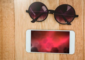 Poster - Phone with red gradient and sunglasses
