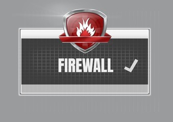 Poster - Firewall security protection shield in box