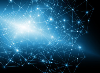 Poster - Technological background, Internet concept of global business. Internet connection, abstract of science and technology graphic design