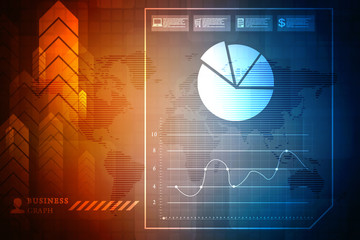 Poster - 2d rendering Stock market online business concept. business Graph
