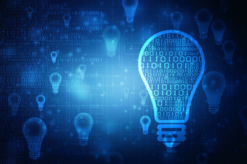 Poster - 2d rendering led white lightbulb
