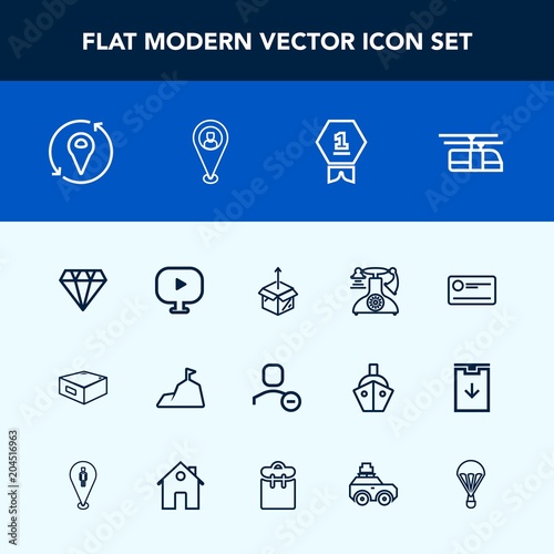 Modern Simple Vector Icon Set With Package Winner Vintage New