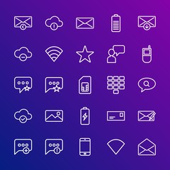 Poster - Modern Simple Set of cloud and networking, chat and messenger, mobile, email Vector outline Icons. Contains such Icons as  no,  clouds and more on gradient background. Fully Editable. Pixel Perfect.