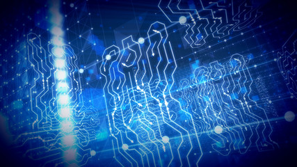 Poster - Blue Circuit Board Put Askew