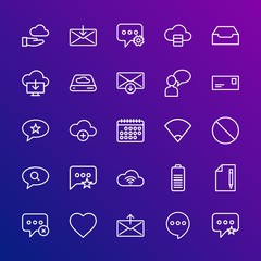 Poster - Modern Simple Set of cloud and networking, chat and messenger, mobile, email Vector outline Icons. Contains such Icons as message, empty and more on gradient background. Fully Editable. Pixel Perfect.