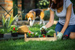 © cherryandbees - She loves to spend time with her dog in garden