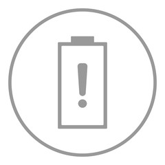 Canvas Print - Battery with exclamation point. Battery error icon. Vector.