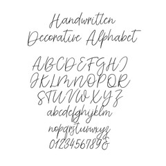 Wall Mural - Calligraphy Alphabet. Exclusive Letters. Decorative handwritten brush font for: Wedding Monogram, Logo, Invitation.