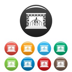 Poster - Fireplace icon. Simple illustration of fireplace vector icons set color isolated on white