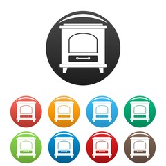 Poster - Ancient oven icon. Simple illustration of ancient oven vector icons set color isolated on white