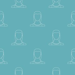 Poster - Girl user pattern vector seamless repeating for any web design