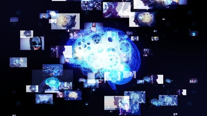 Aufkleber - AI (Artificial Intelligence) concept. Internet of Things. Virtual reality.