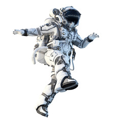 astronaut on white. mixed media