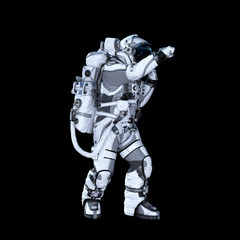 Wall Mural - Astronaut in darkness. Mixed media