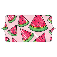 Poster - banner with watermelon pattern over white background, vector illustration