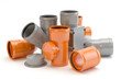 Gray and orange elements for sewer system 