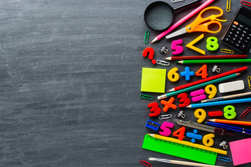 stationery and math exercises