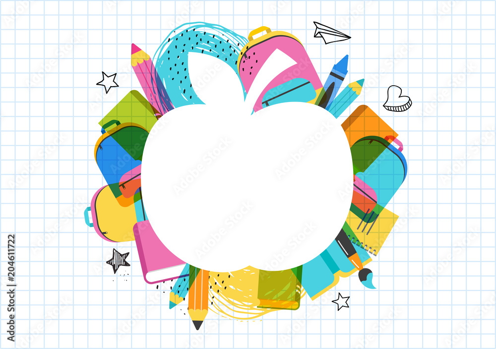 Back to school concept banner and background Stock Vector | Adobe Stock