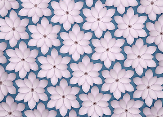 Aufkleber - Abstract background of paper flowers. Monochrome 3D pattern.