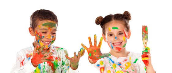 Poster - Happy children painting