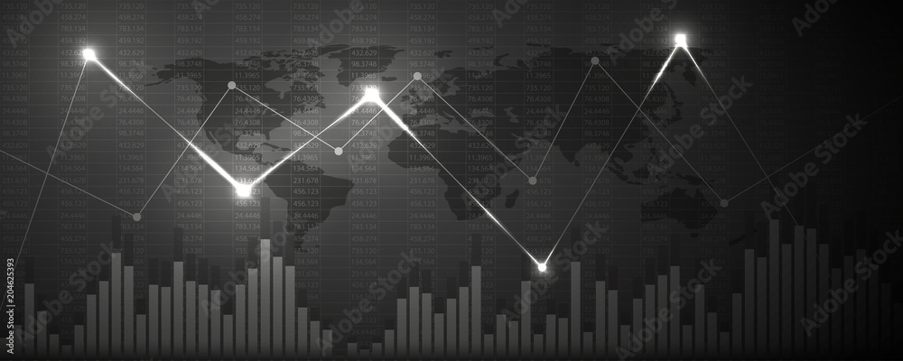 Economic graph with diagrams on the stock market. Abstract vector ...