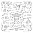 VECTOR collection of design elements, calligraphic swirls and scrolls for certificate decoration, greeting cards, wedding invitations. Black lines.