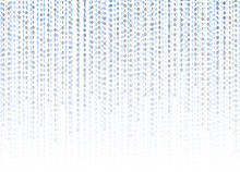 Binary Code 01 Vector Background, Technology Illustration, Gradient Numbers Stream.