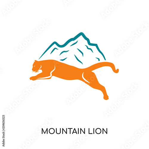 Mountain Lion Logo Isolated On White Background Colorful Vector Icon Brand Sign Symbol For Your Business Buy This Stock Vector And Explore Similar Vectors At Adobe Stock Adobe Stock